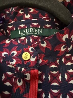Lauren Ralph Lauren Navy, Red & White Geometric Print dress